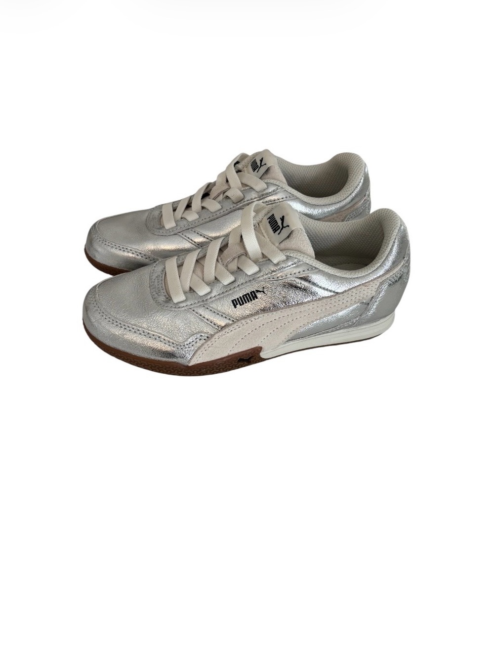 Puma Kids Silver Metallic Low-Top Sneakers